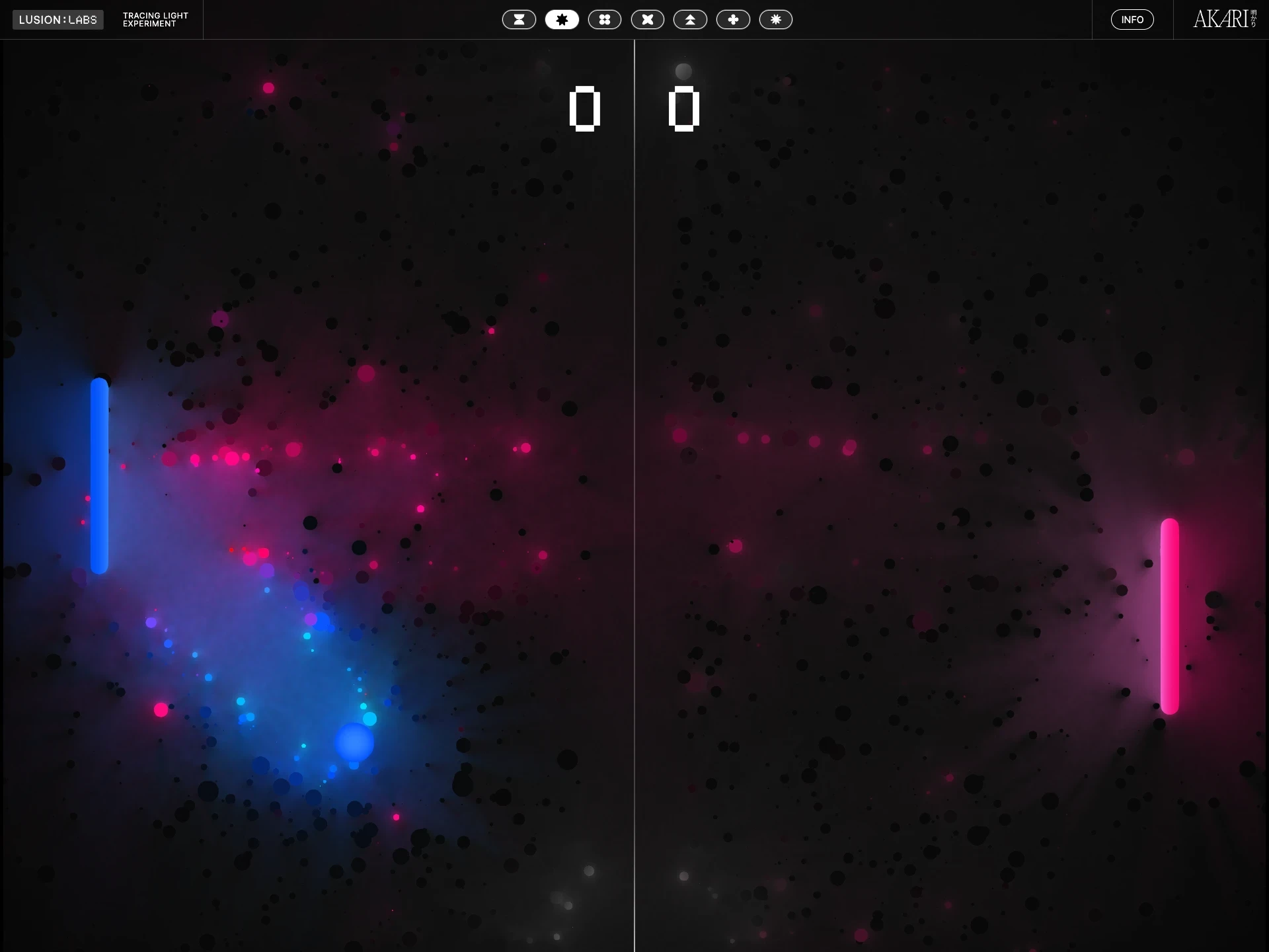 AKARI - A 2D light tracing experiment by Lusion.