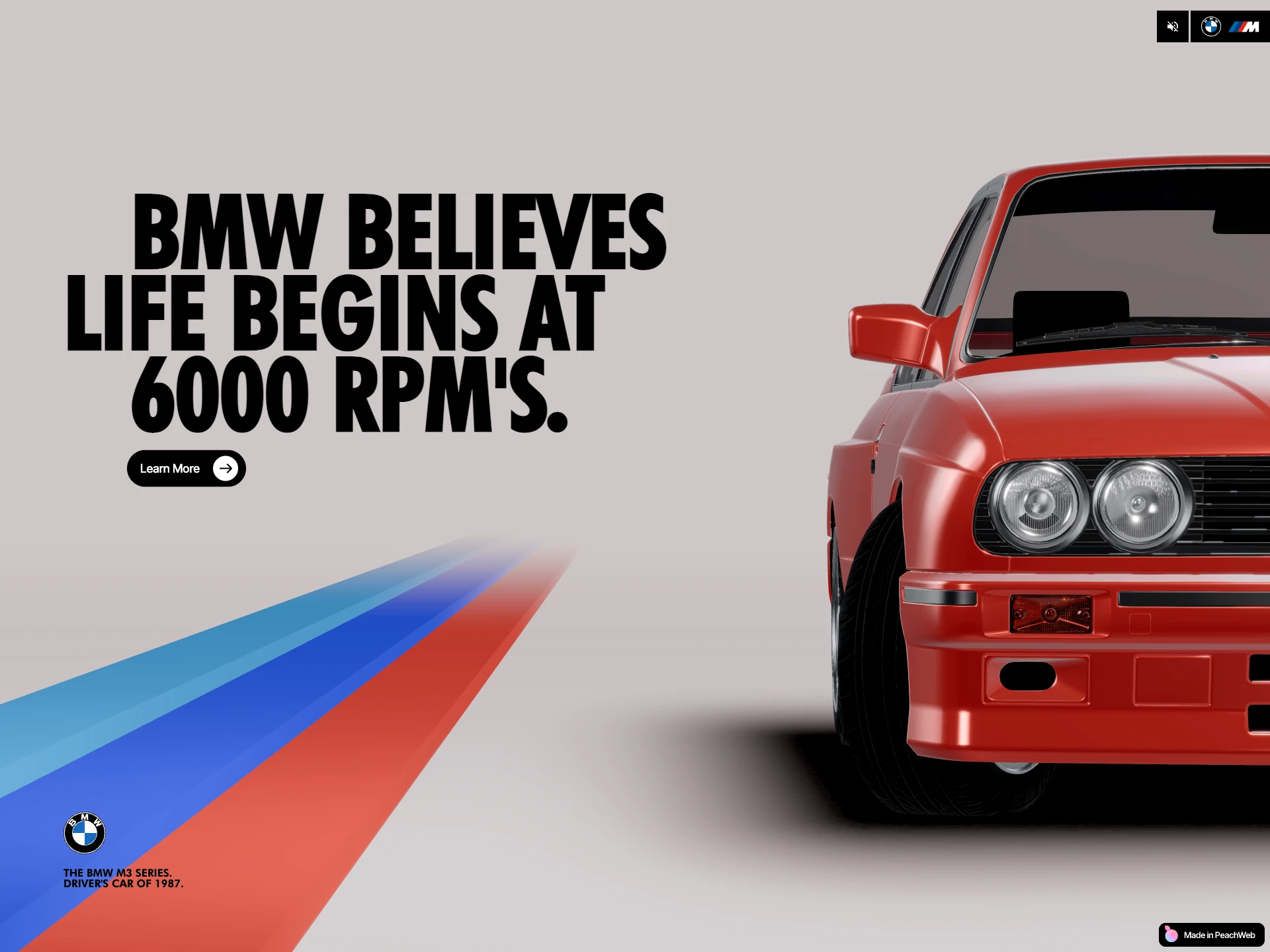 BMW E30 M3 | Made in PeachWeb 3D Website Builder