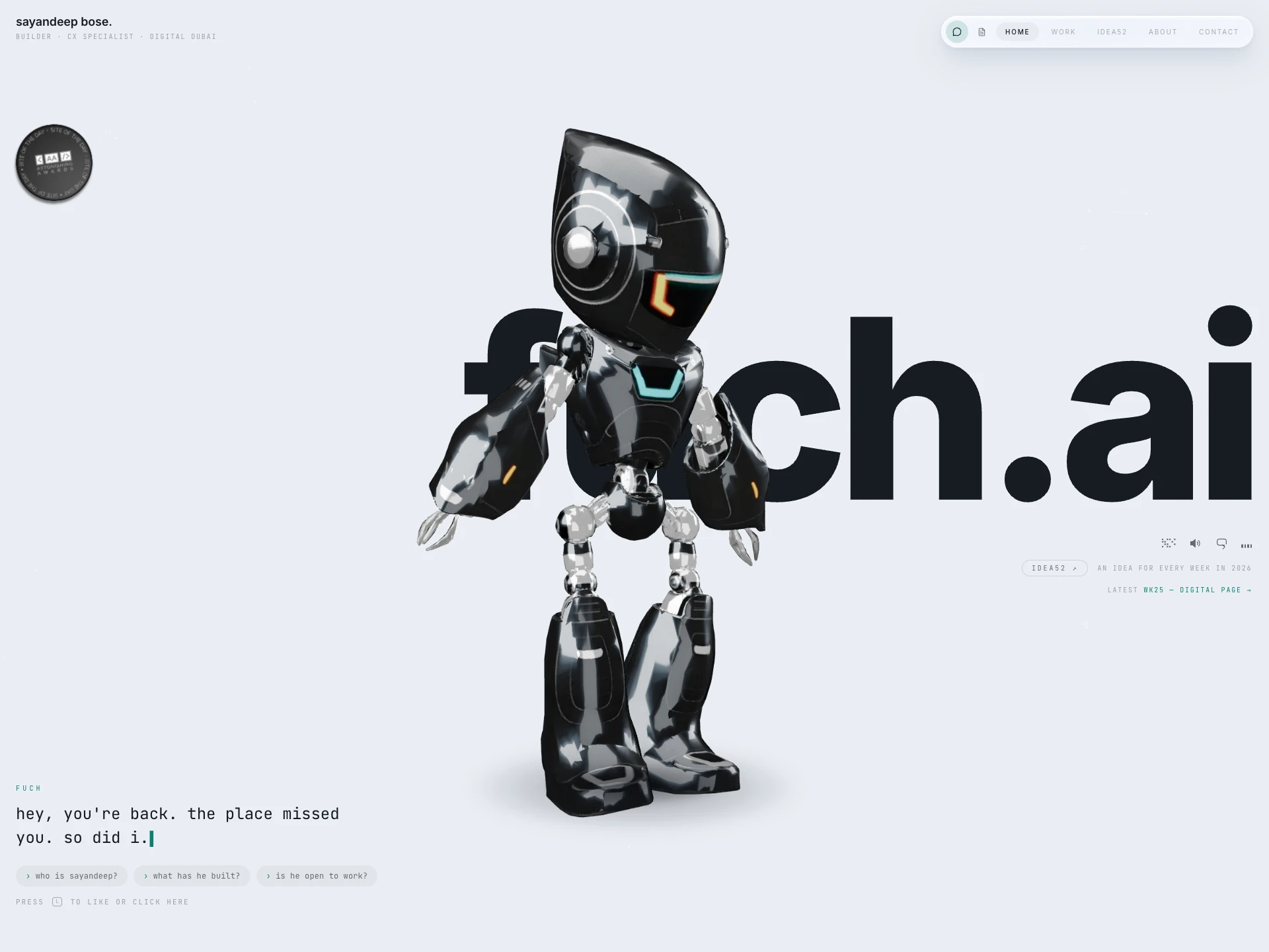 fuch.ai — Sayandeep Bose · a portfolio you meet, not read