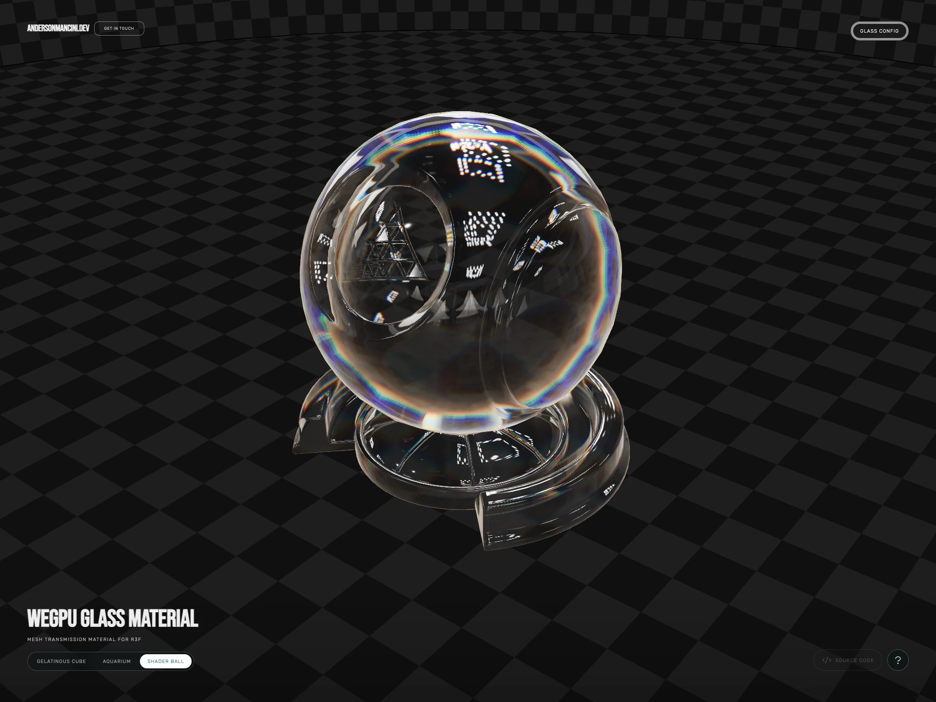 WEBGPU GLASS MATERIAL BY ANDERSON MANCINI